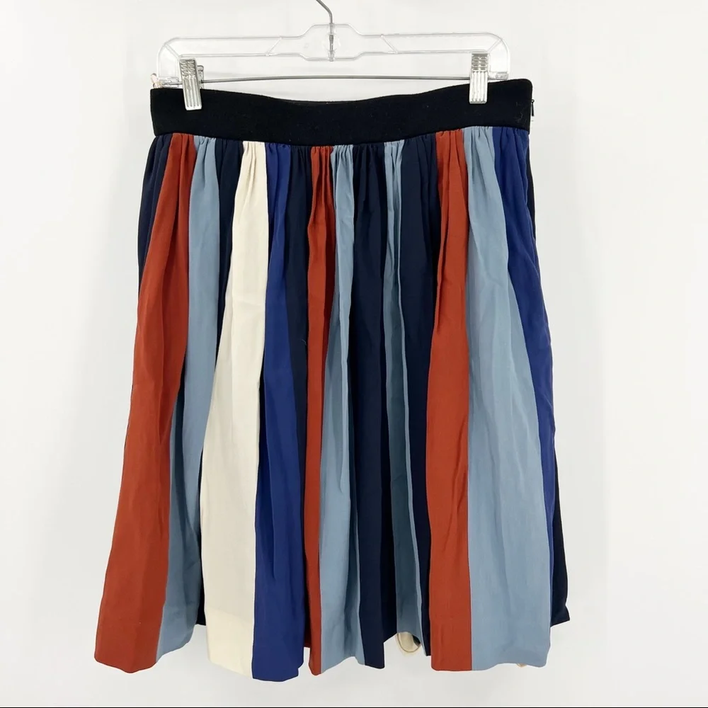 Chloe Striped Wool Pleated Silk Striped Skirt 36 - Picture 2 of 11